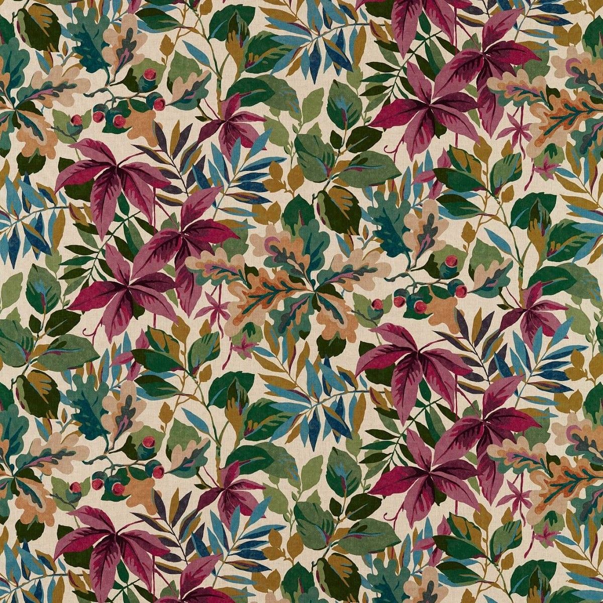 Robins Wood Mulberry Fabric by Sanderson