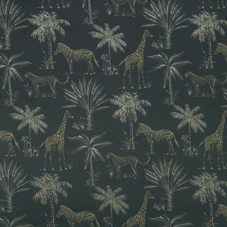 Safari Midnight Fabric by Ashley Wilde