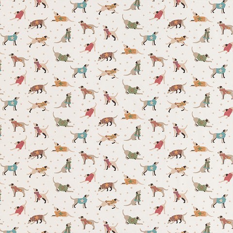 Dapper Dogs Natural Fabric by Fryetts
