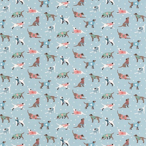 Dapper Dogs Seafoam Fabric by Fryetts
