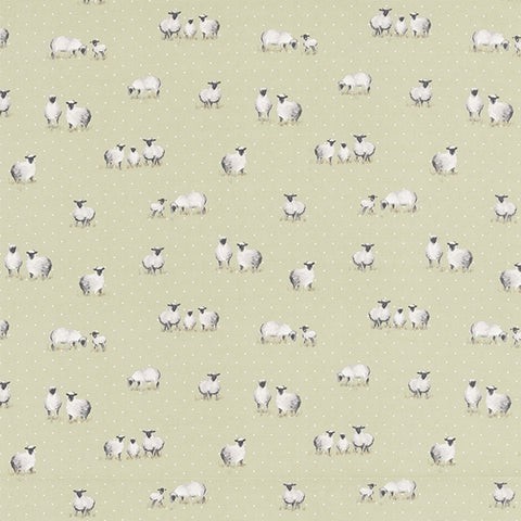 Sheepy Sage Fabric by Fryetts