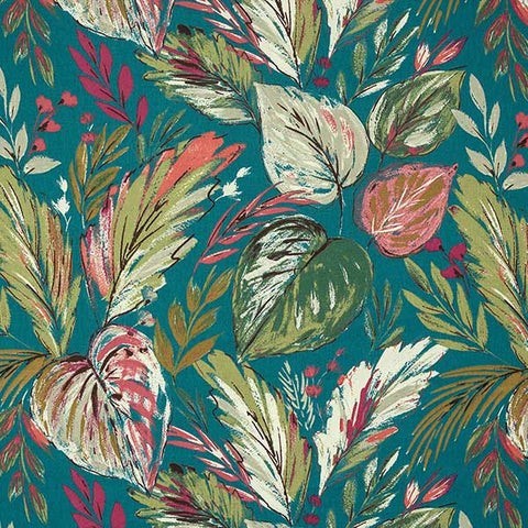 St Barts Teal Fabric by Fryetts