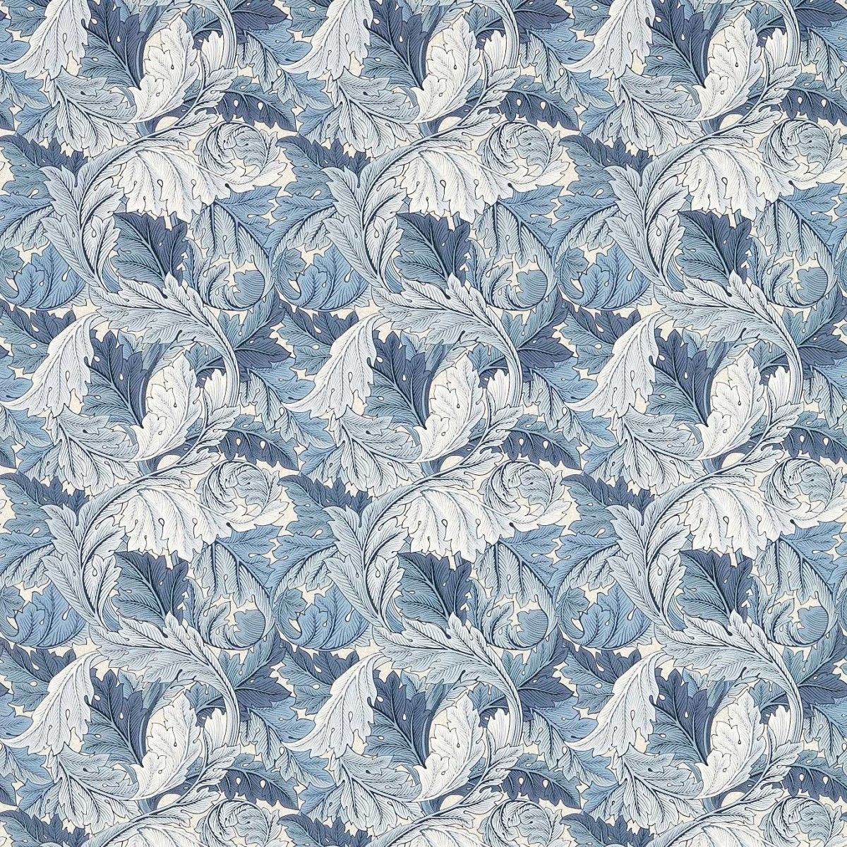 Acanthus Outdoor Indigo Fabric by William Morris & Co.