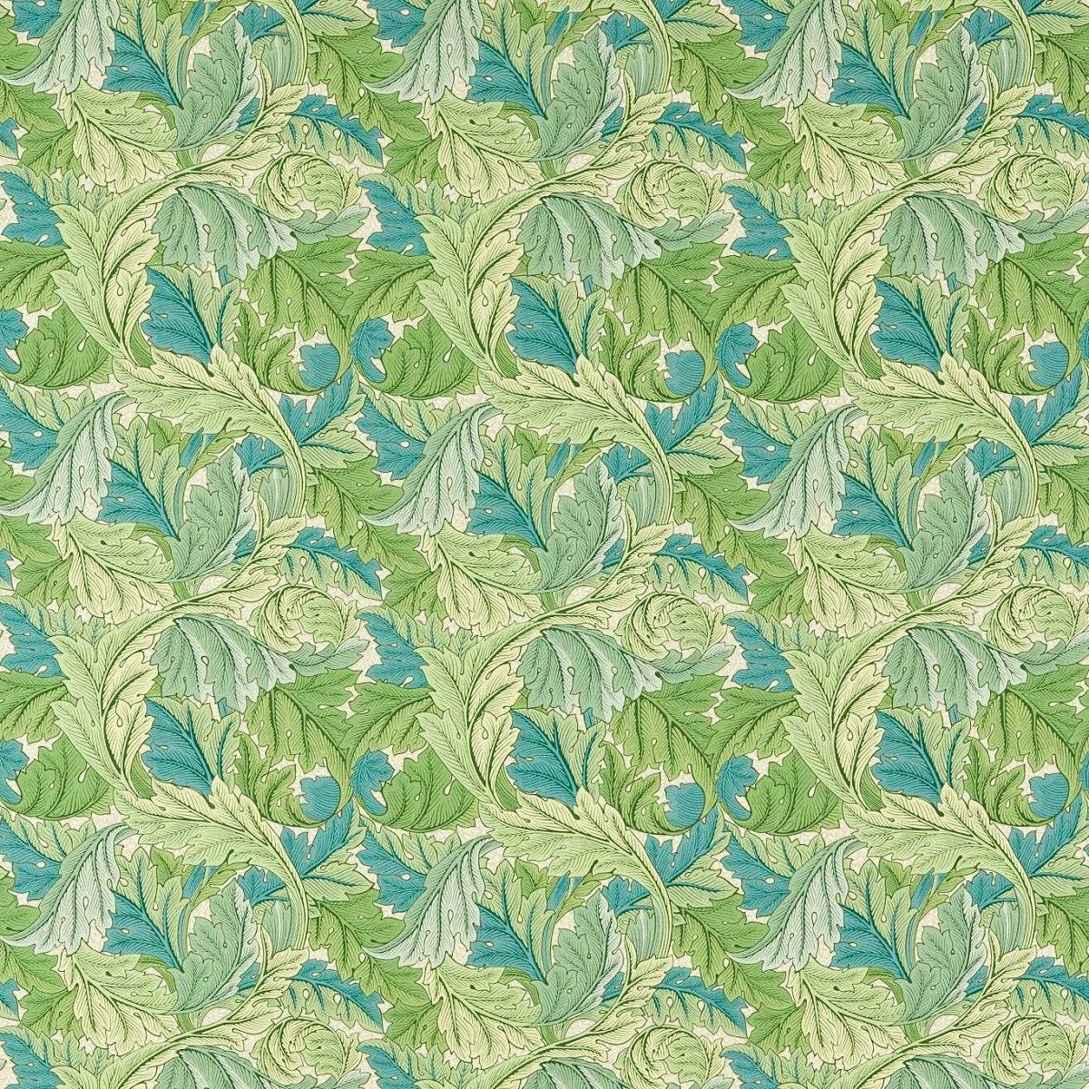 Acanthus Outdoor Nettle/Sky Blue Fabric by William Morris & Co.