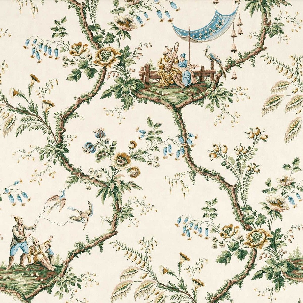 Emperors Musician Evergreen Fabric by Zoffany