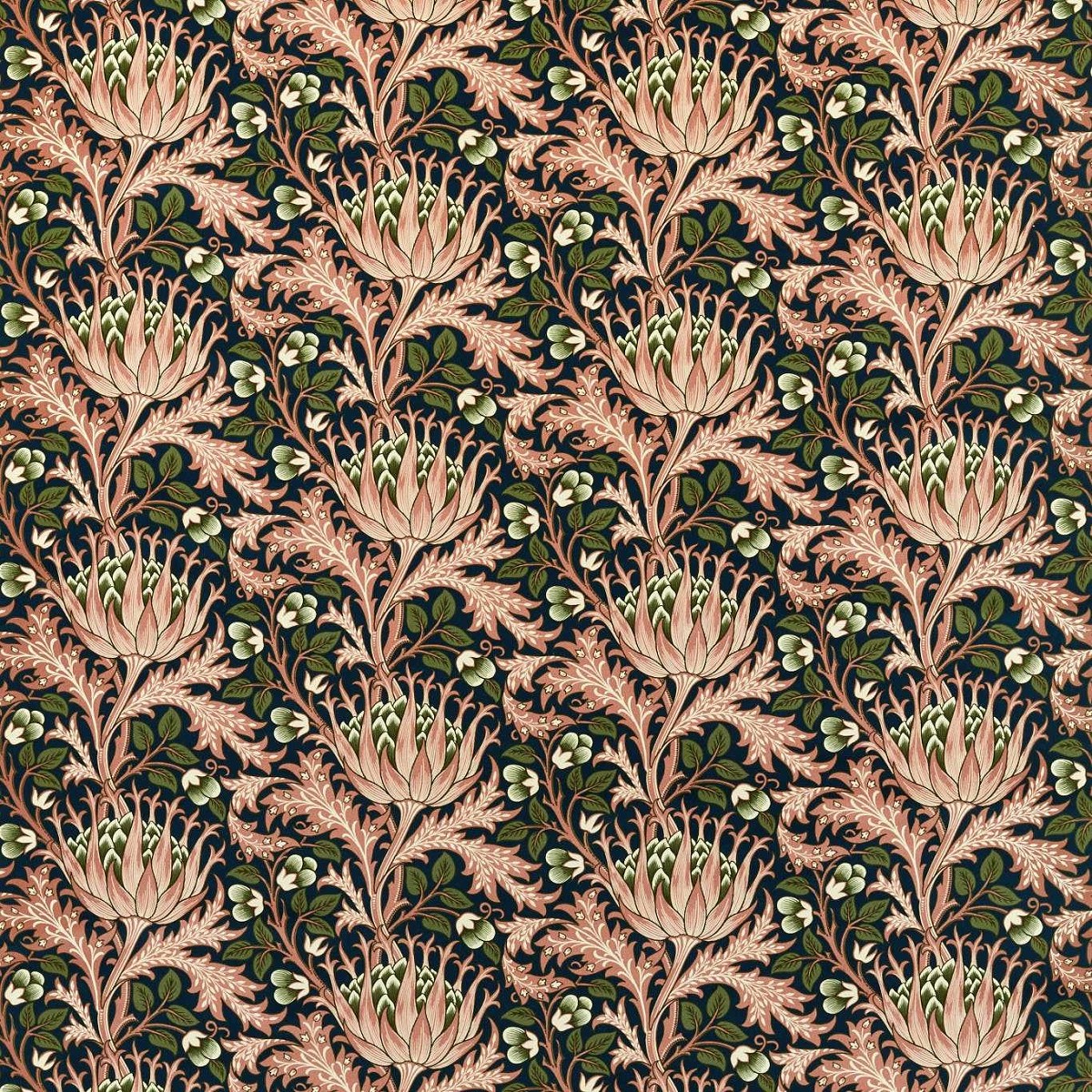 Artichoke Velvet Inky Fingers/Blush Fabric by William Morris & Co.
