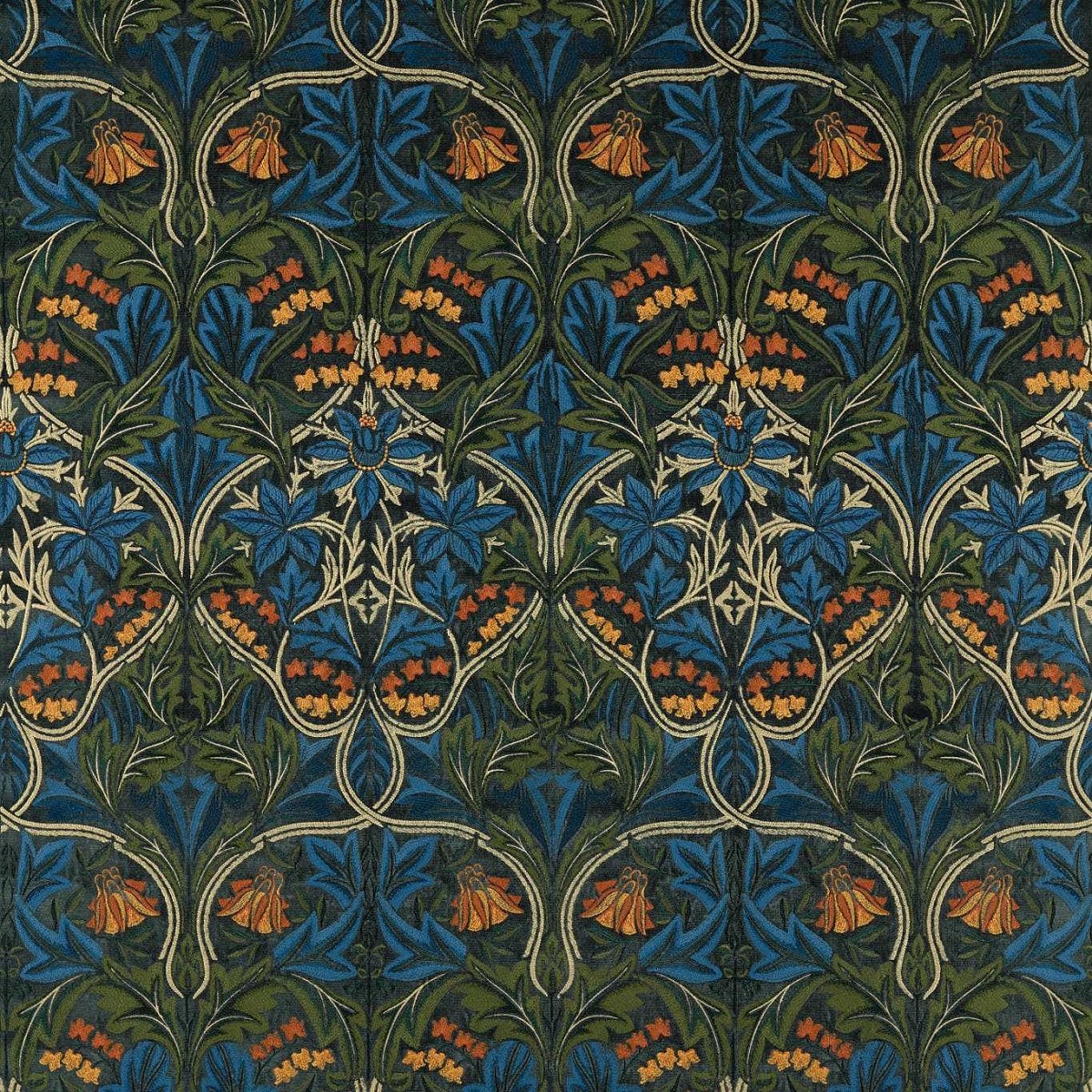 Bluebell Embroidery Tump/Webbs Blue Fabric by William Morris & Co.