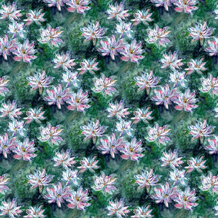 Waterlily Green Fabric by Fibre Naturelle