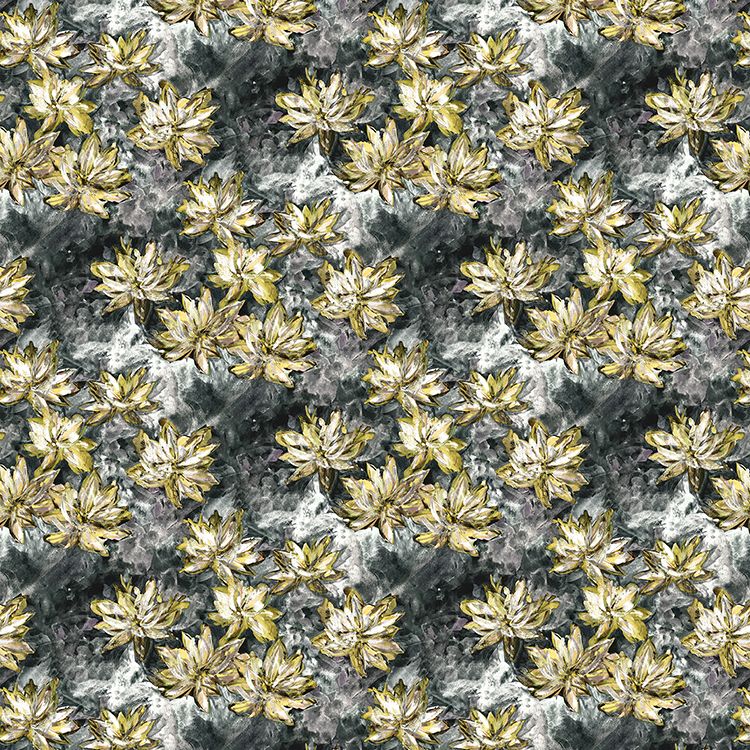 Waterlily Grey Fabric by Fibre Naturelle