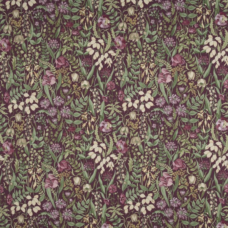 Morris III Claret Fabric by Britannia Rose
