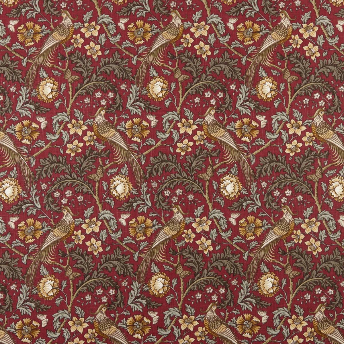 Morris IV Carmine Fabric by Britannia Rose