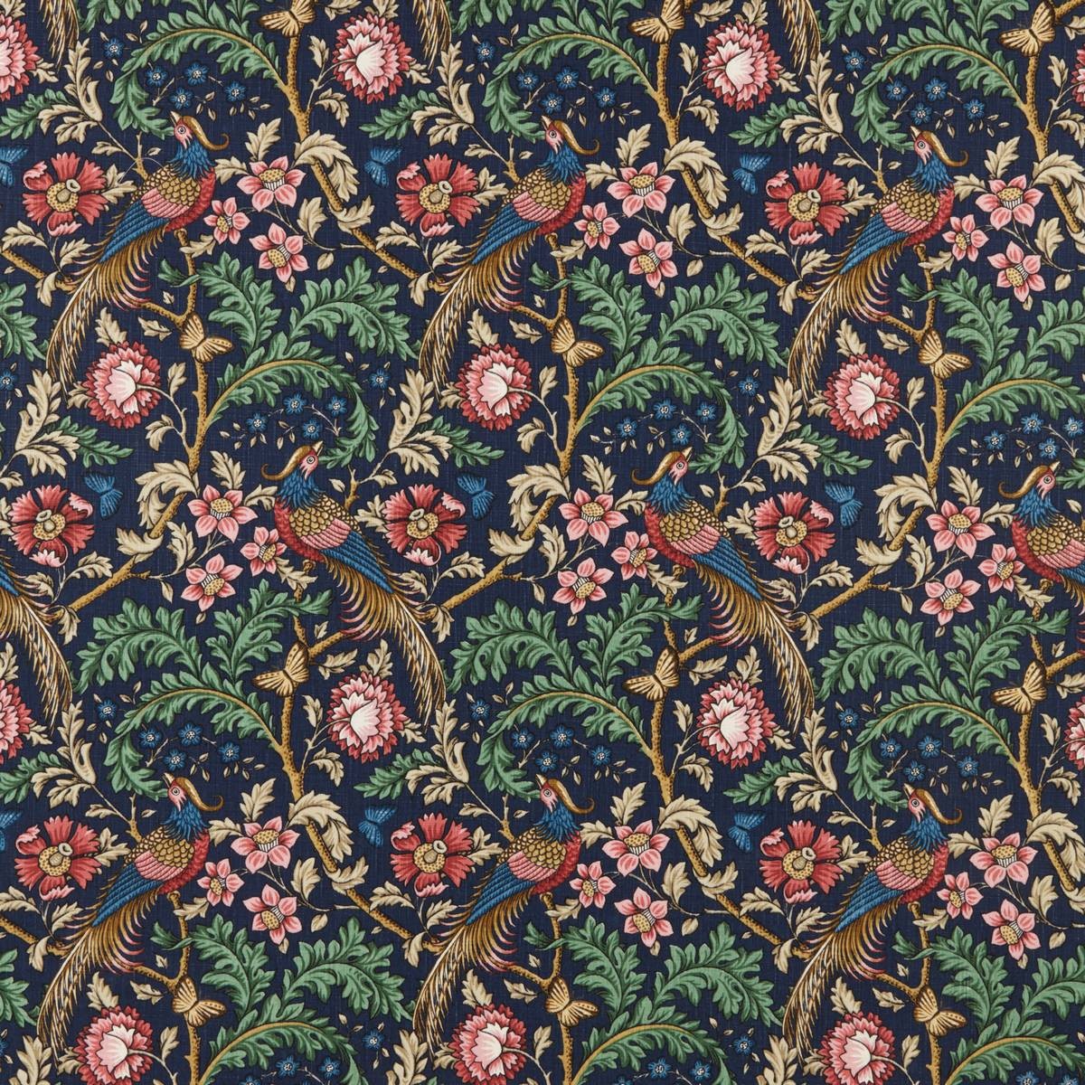 Morris IV Indigo Fabric by Britannia Rose