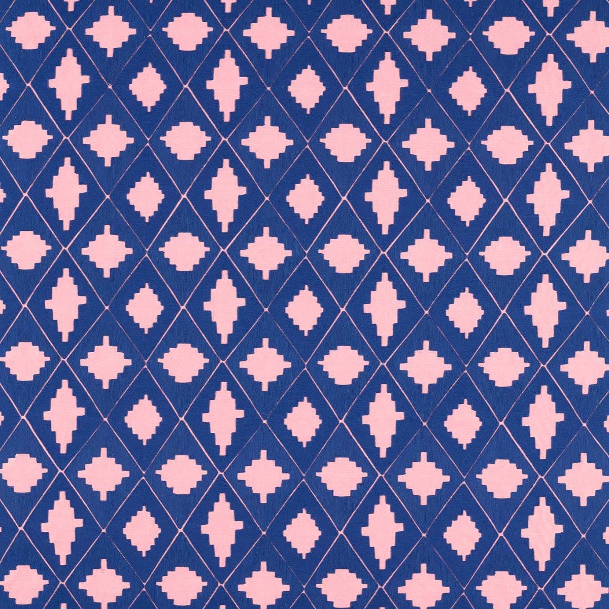 Garden Terrace Lapis/Rose Fabric by Harlequin