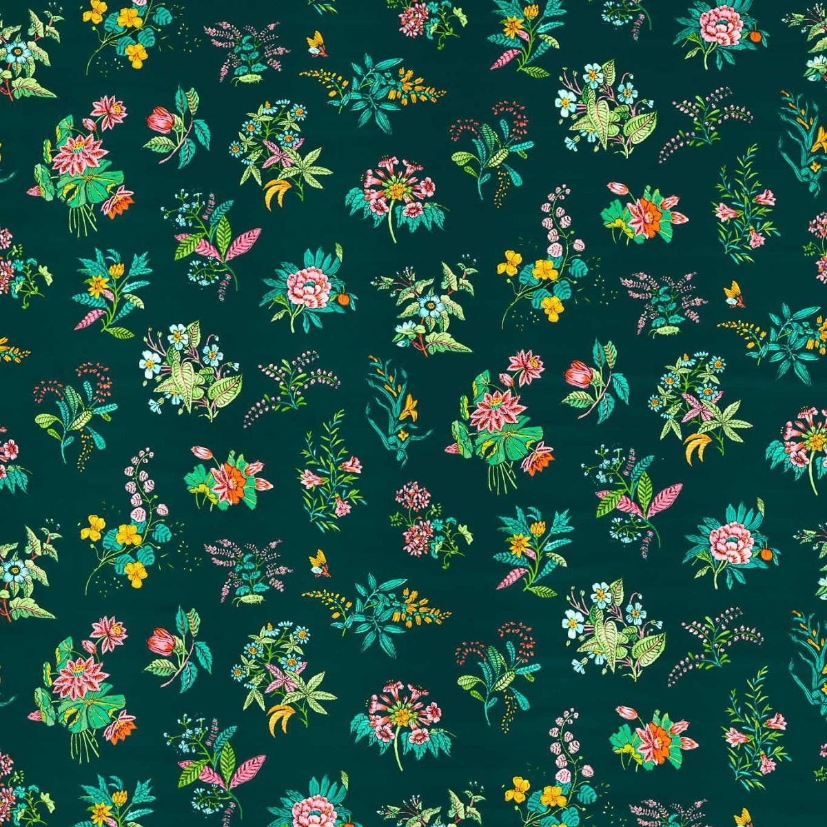 Woodland Floral Jade/Malachite/Rose Quartz Fabric by Harlequin