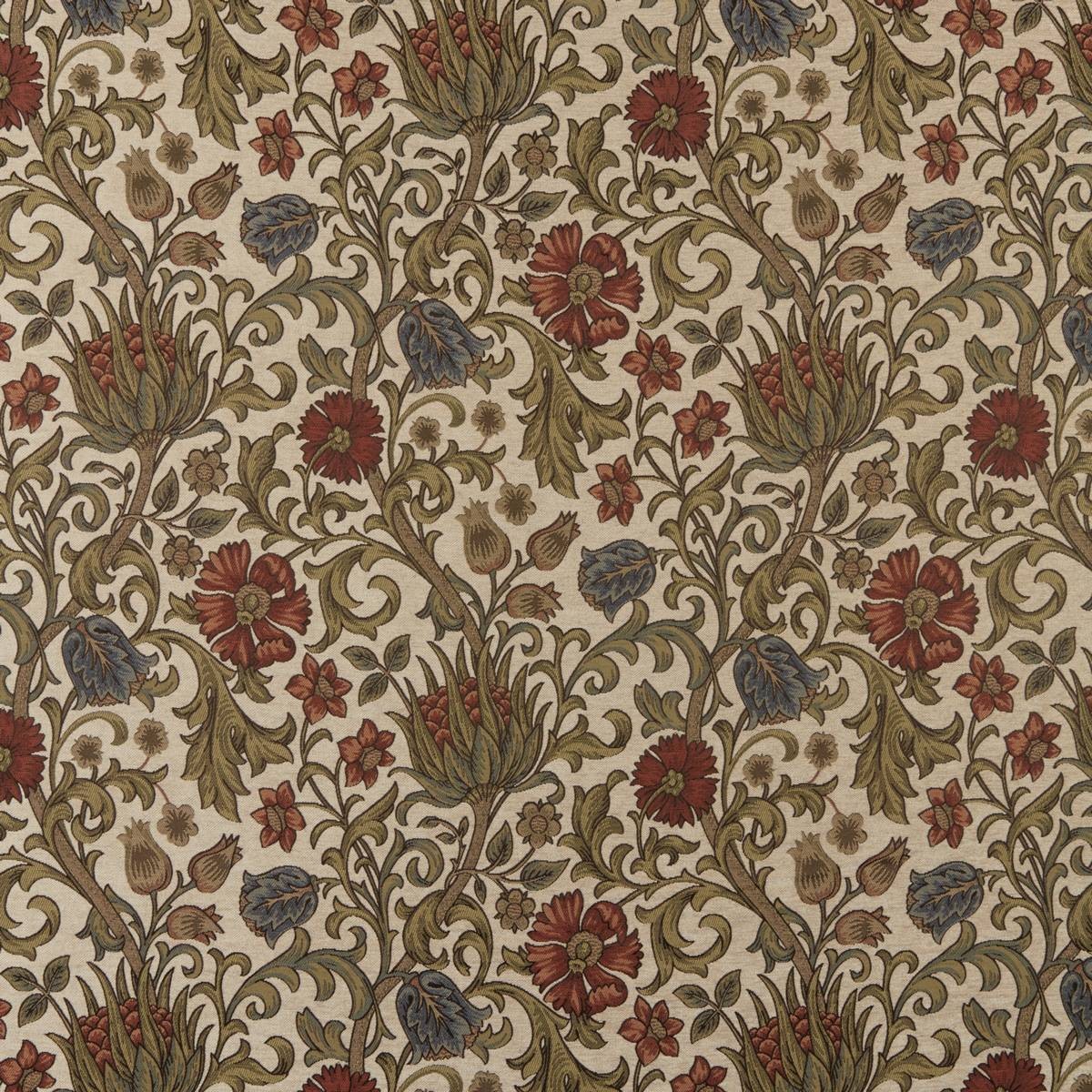 Morris XVI Cayenne Fabric by Britannia Rose