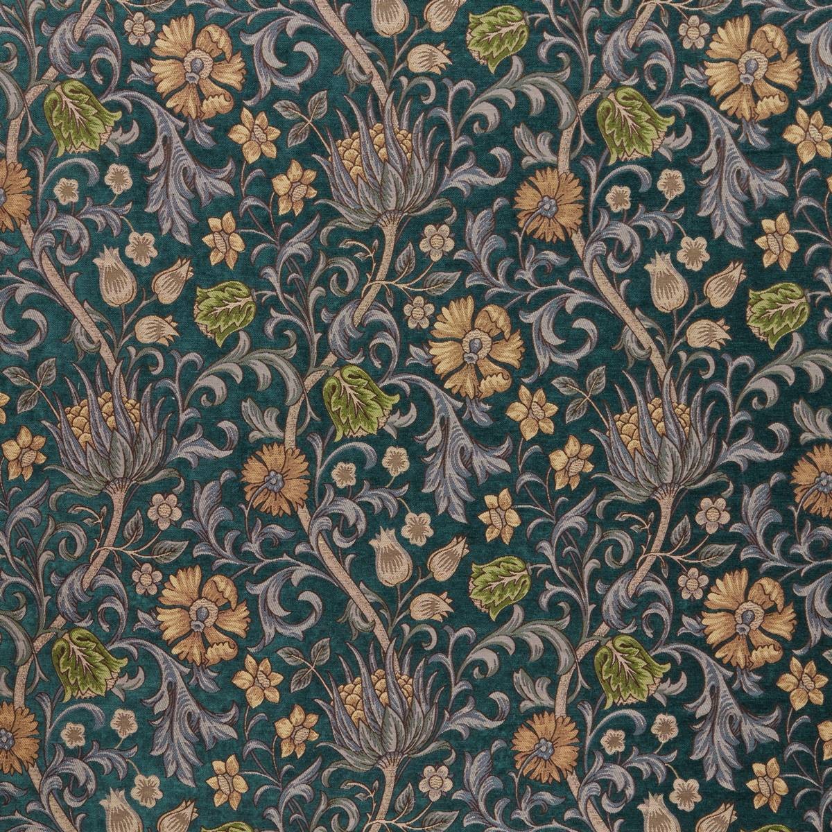 Morris XVI Verdigris Fabric by Britannia Rose