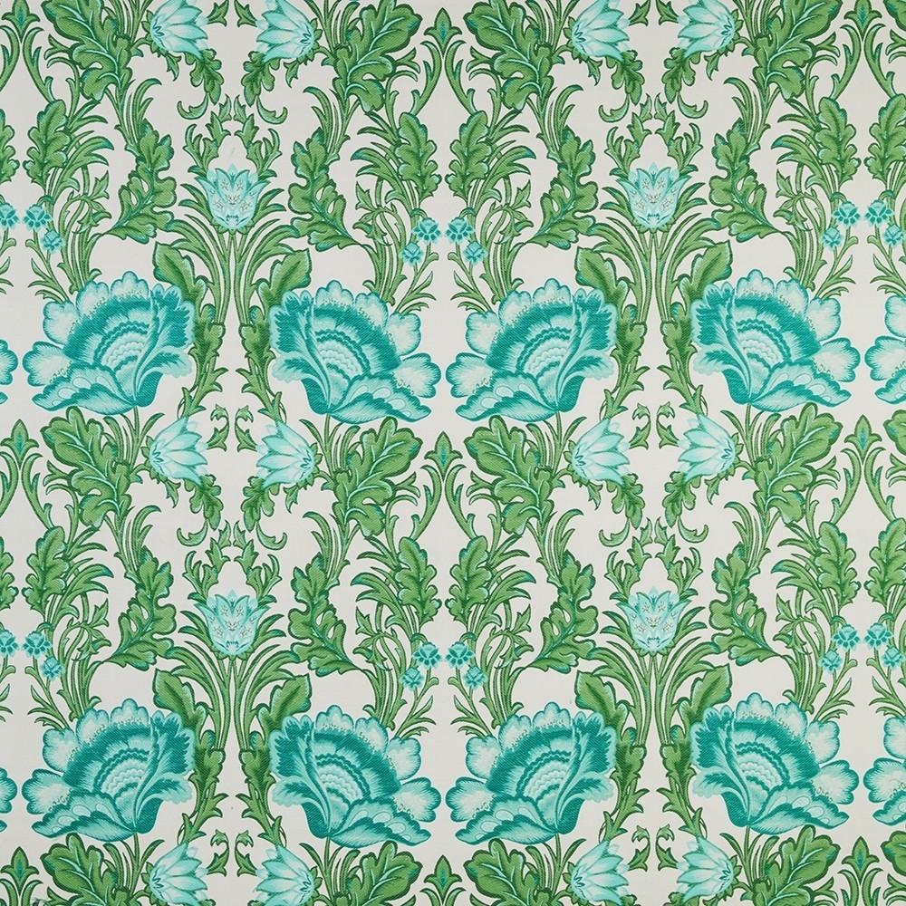Morris XXV Turquoise Fabric by Britannia Rose