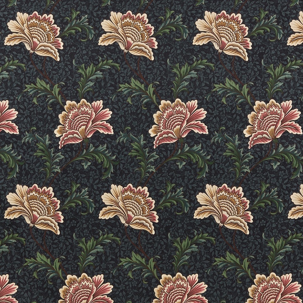 Morris XXXIII Ebony Fabric by Britannia Rose