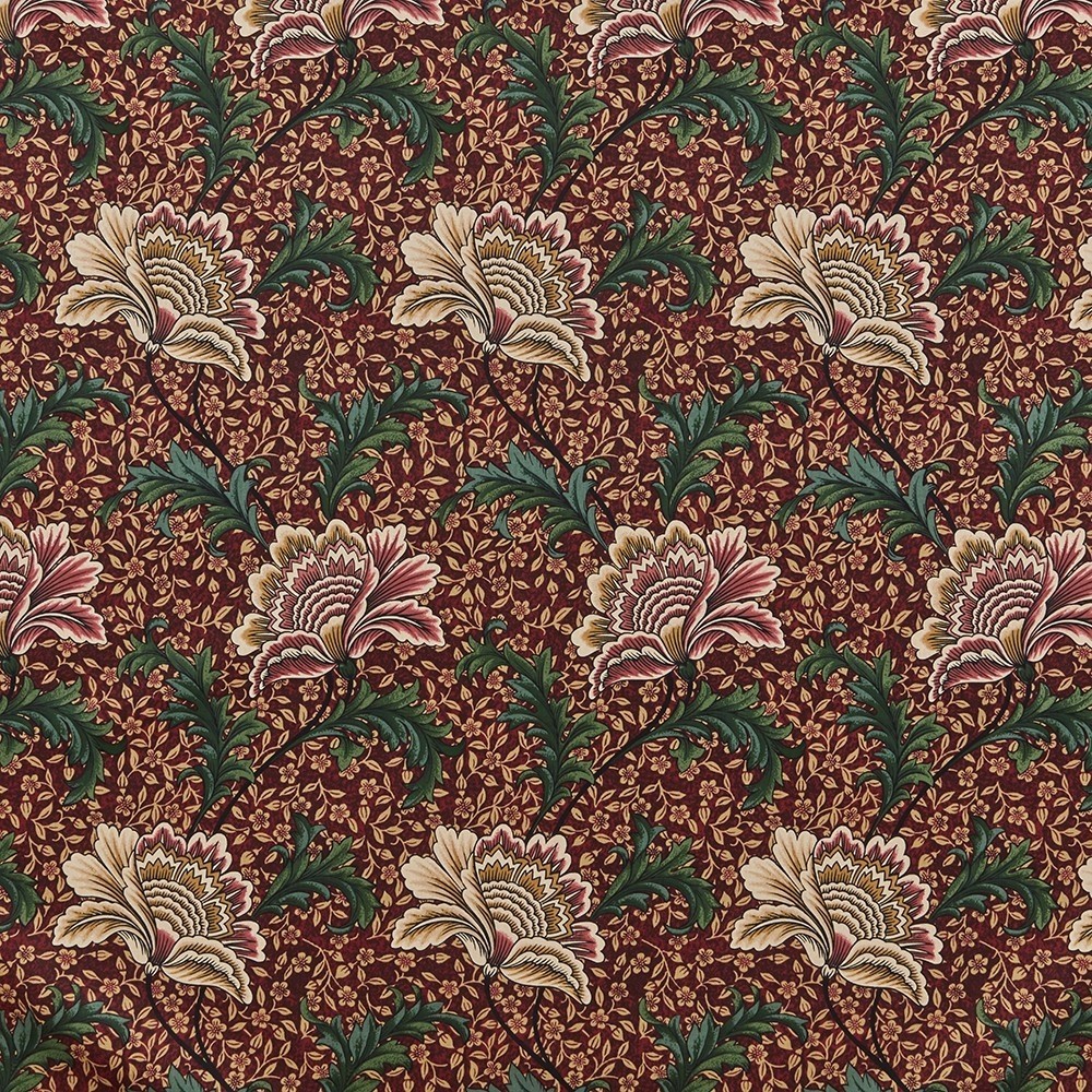 Morris XXXIII Garnet Fabric by Britannia Rose