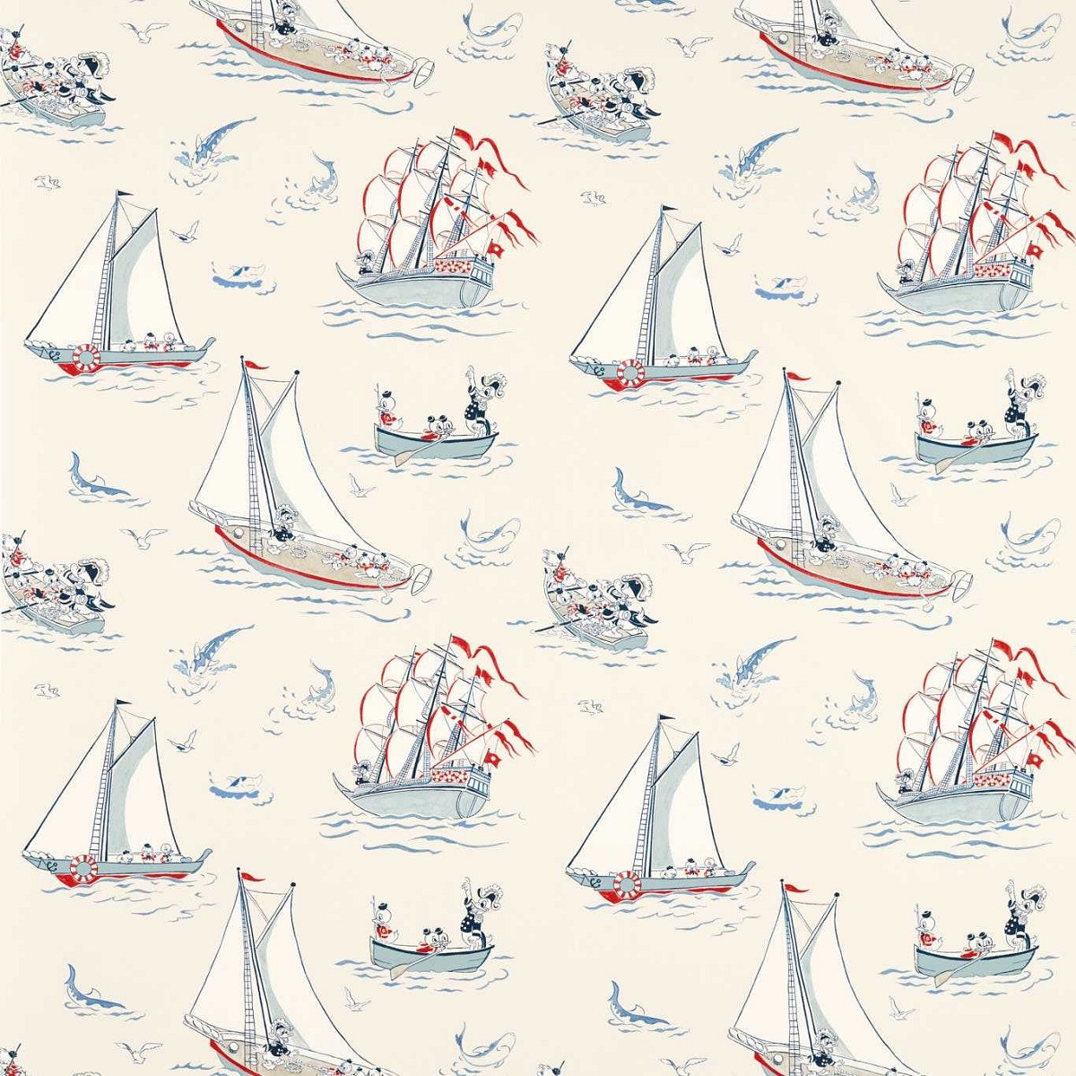 Donald Nautical Sea Salt Fabric by Sanderson