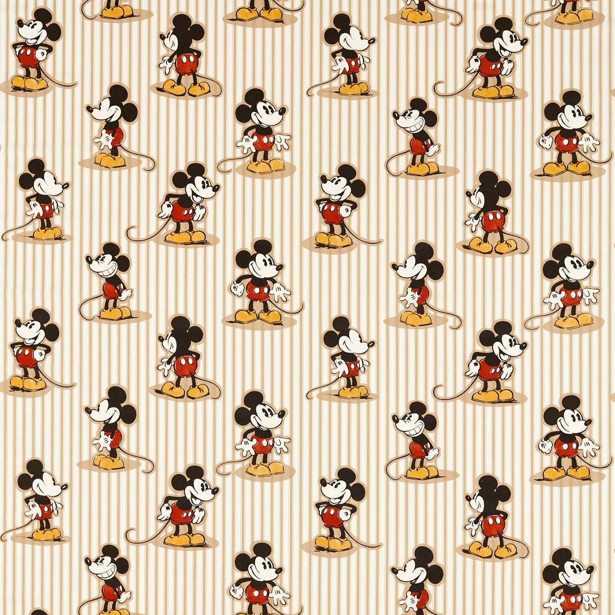 Mickey Stripe Peanut Fabric by Sanderson