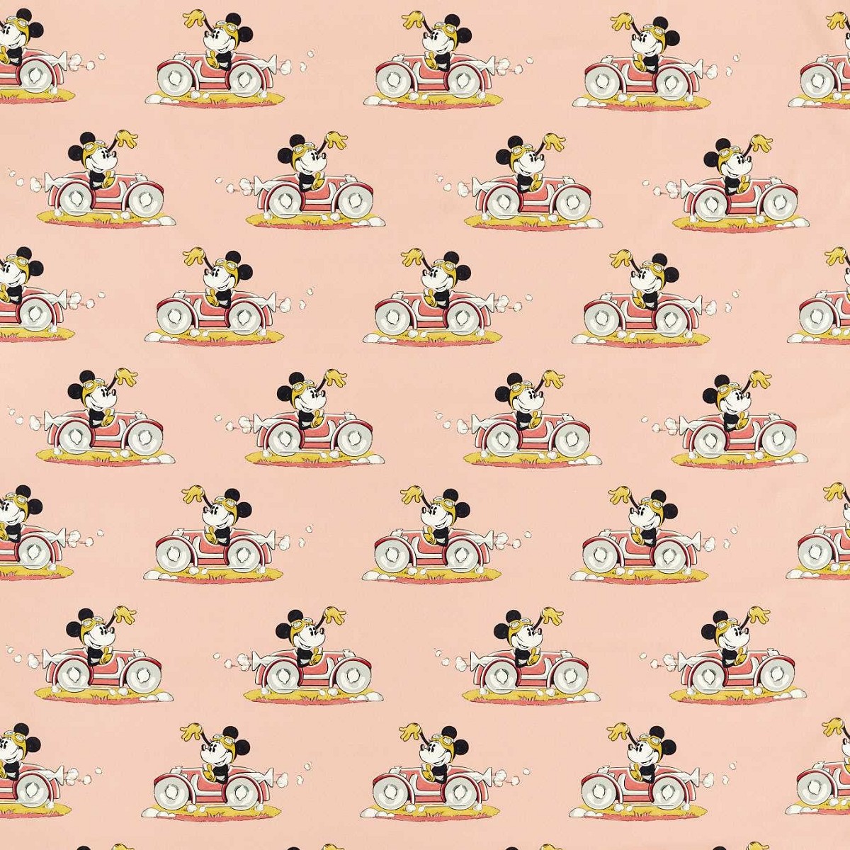 Minnie On The Move Candy Floss Fabric by Sanderson