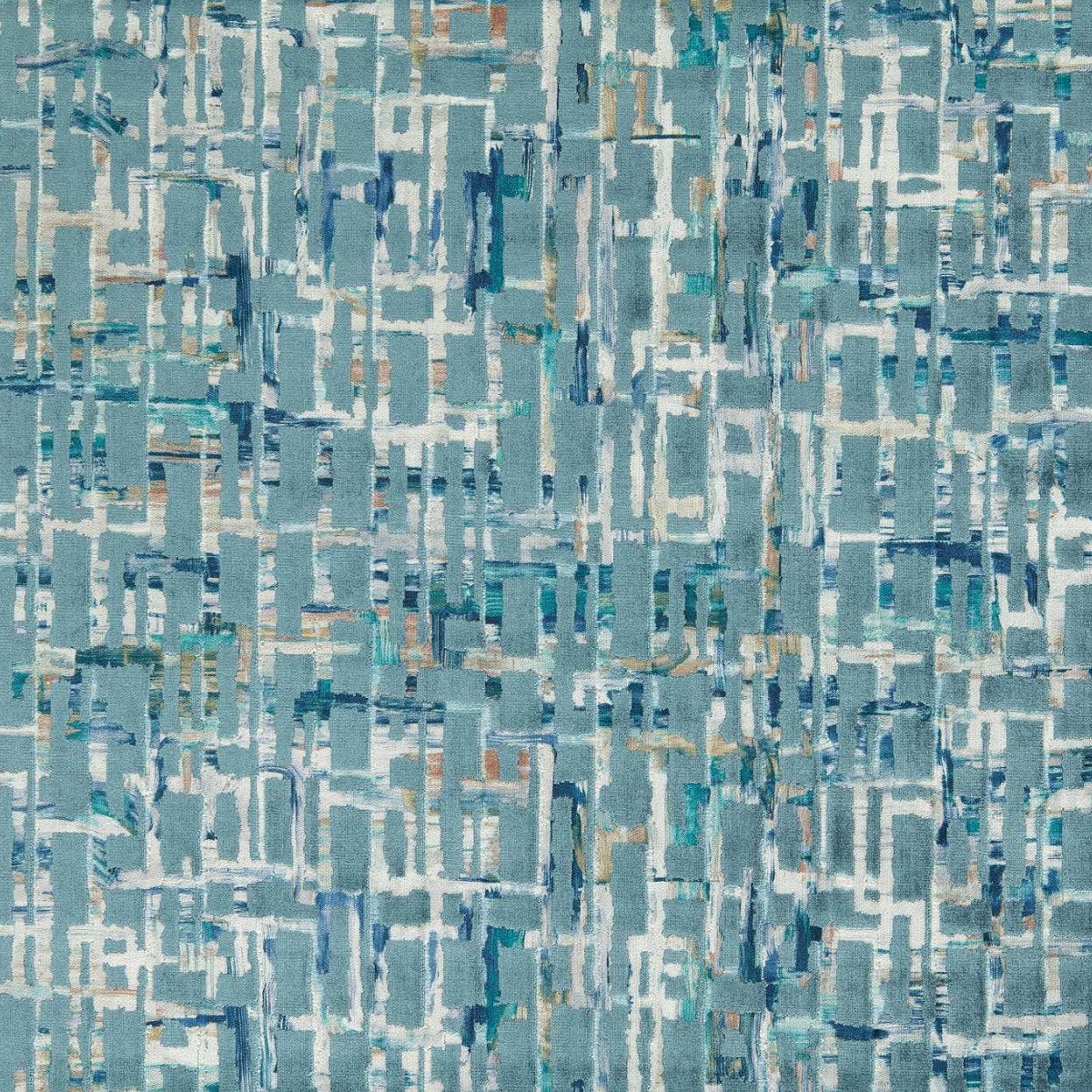 Quadrata Teal/Mineral Fabric by Clarke & Clarke