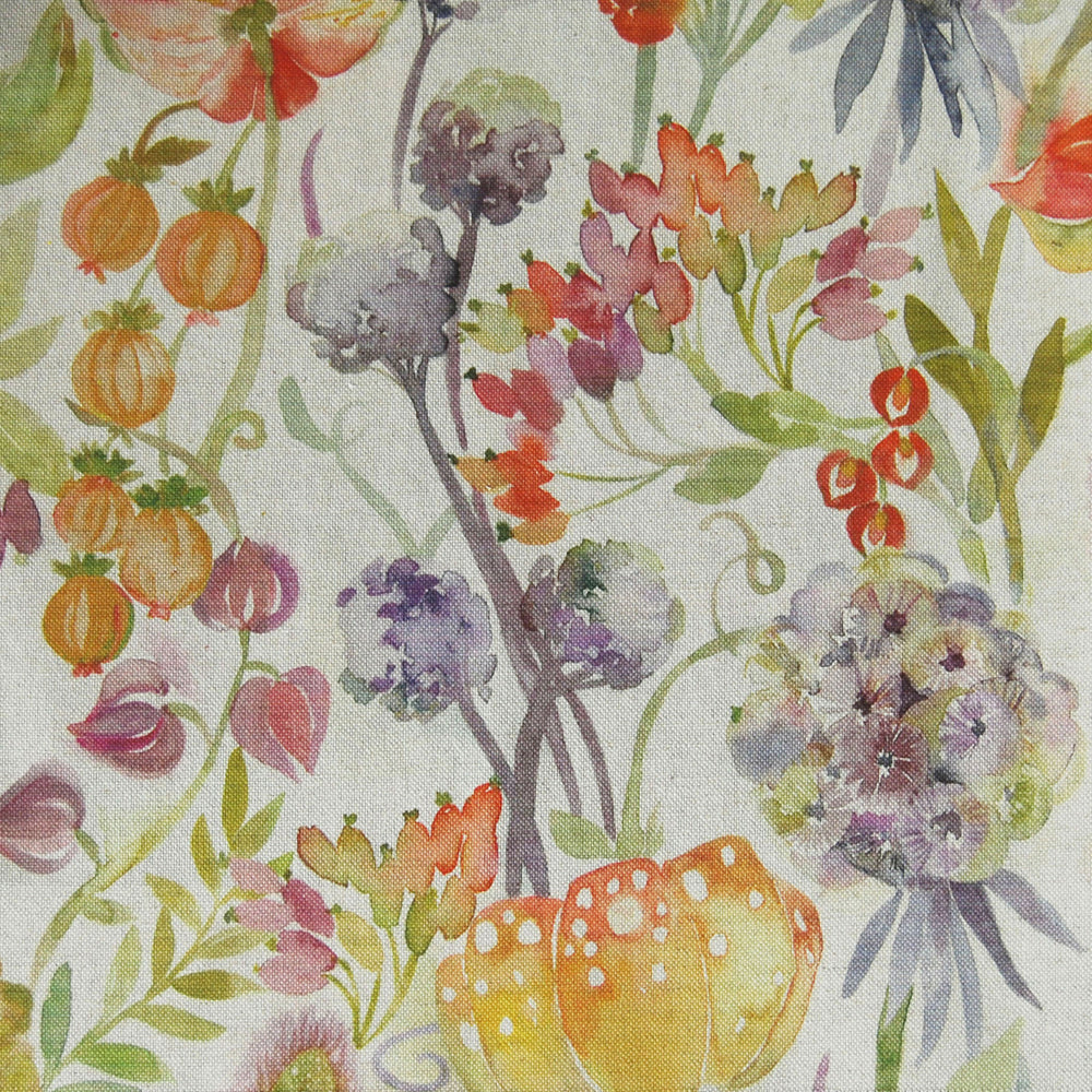 Autumn Floral Linen Fabric by Voyage Maison