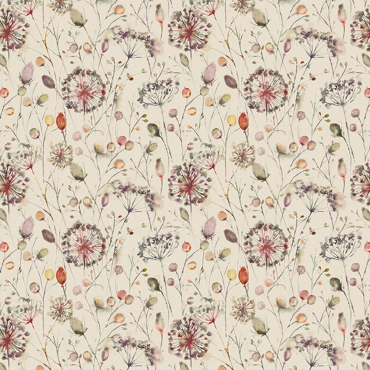 Boronia Fiona Boysenberry/ Linen Fabric by Voyage Maison