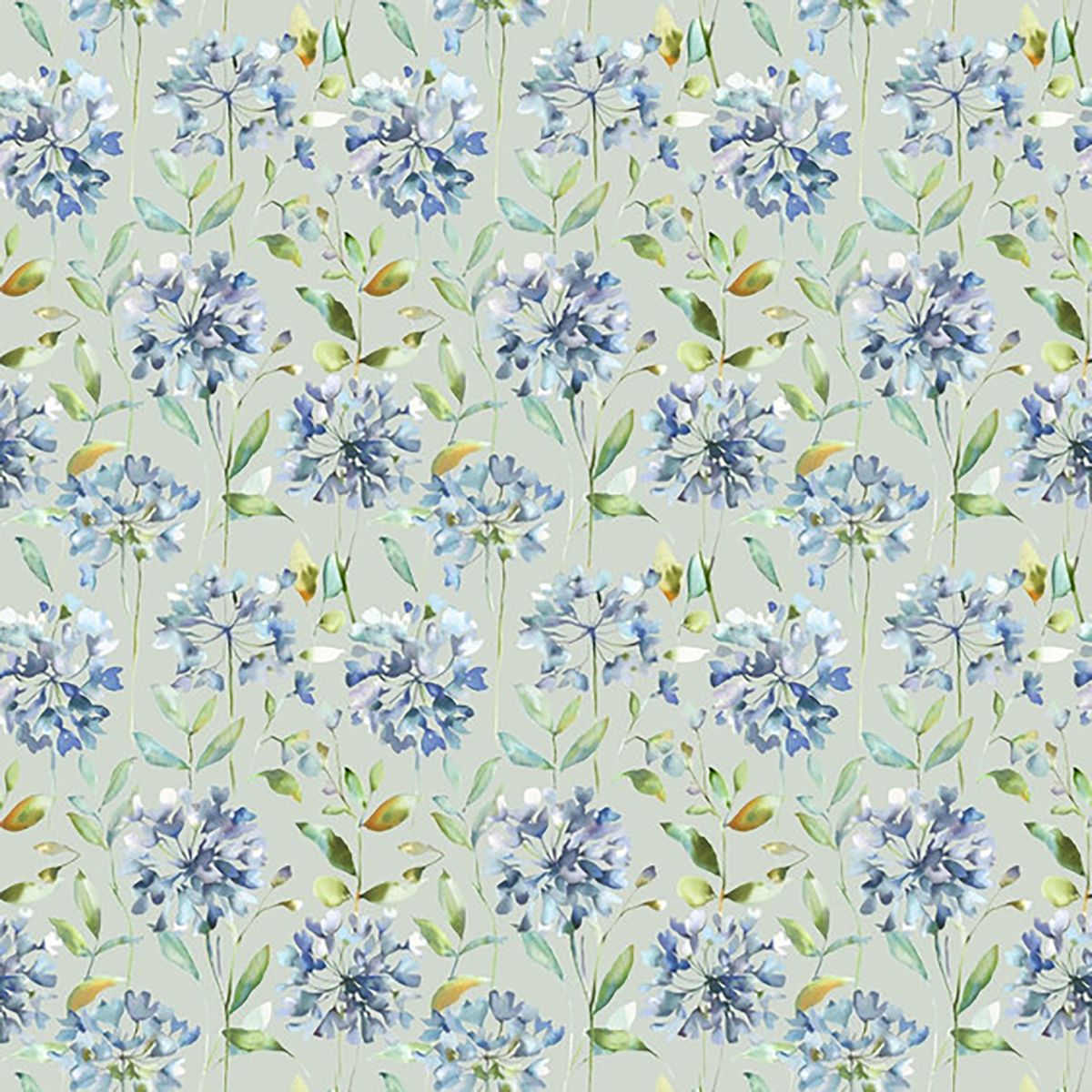 Clovelly Bluebell Fabric by Voyage Maison