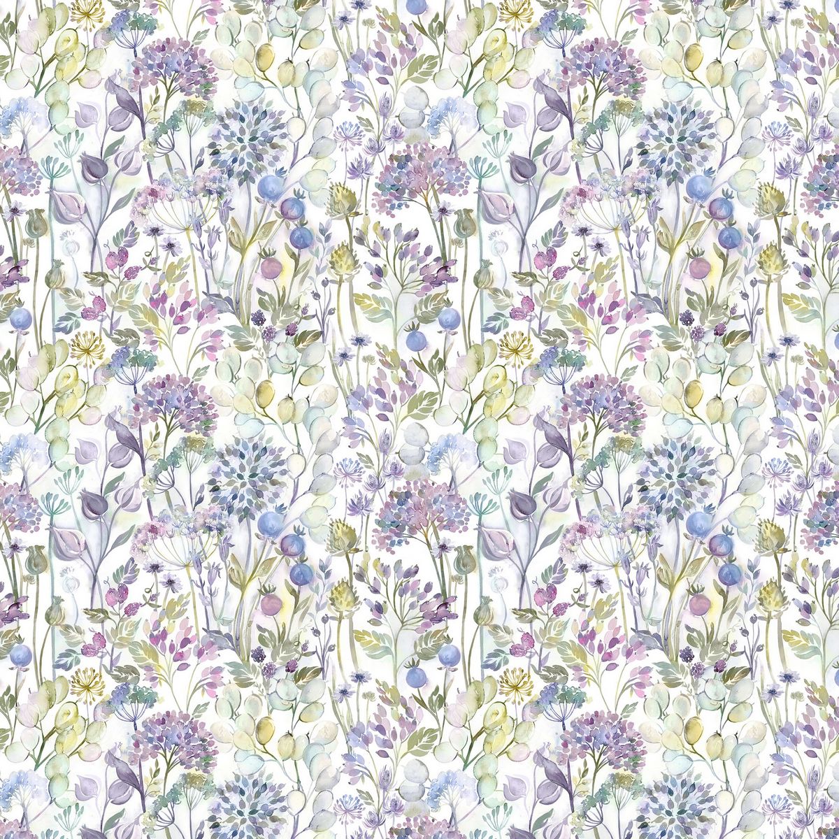 Country Hedgerow Lilac/Cream Fabric by Voyage Maison