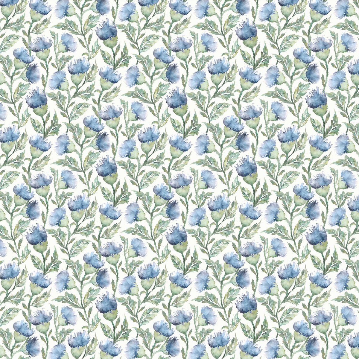 Ettrick Bluebell Cream Fabric by Voyage Maison