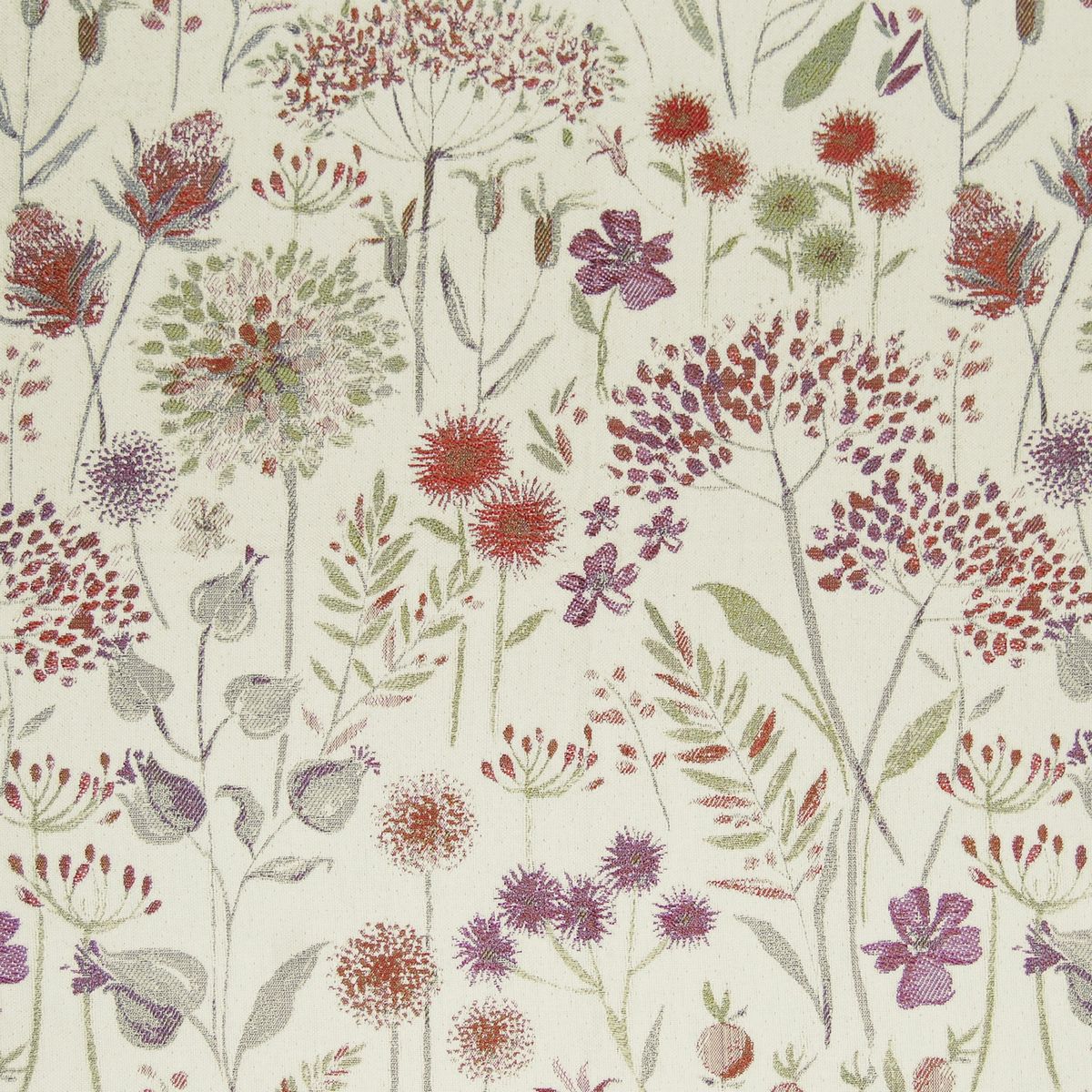 Flora Cream Plum Fabric by Voyage Maison