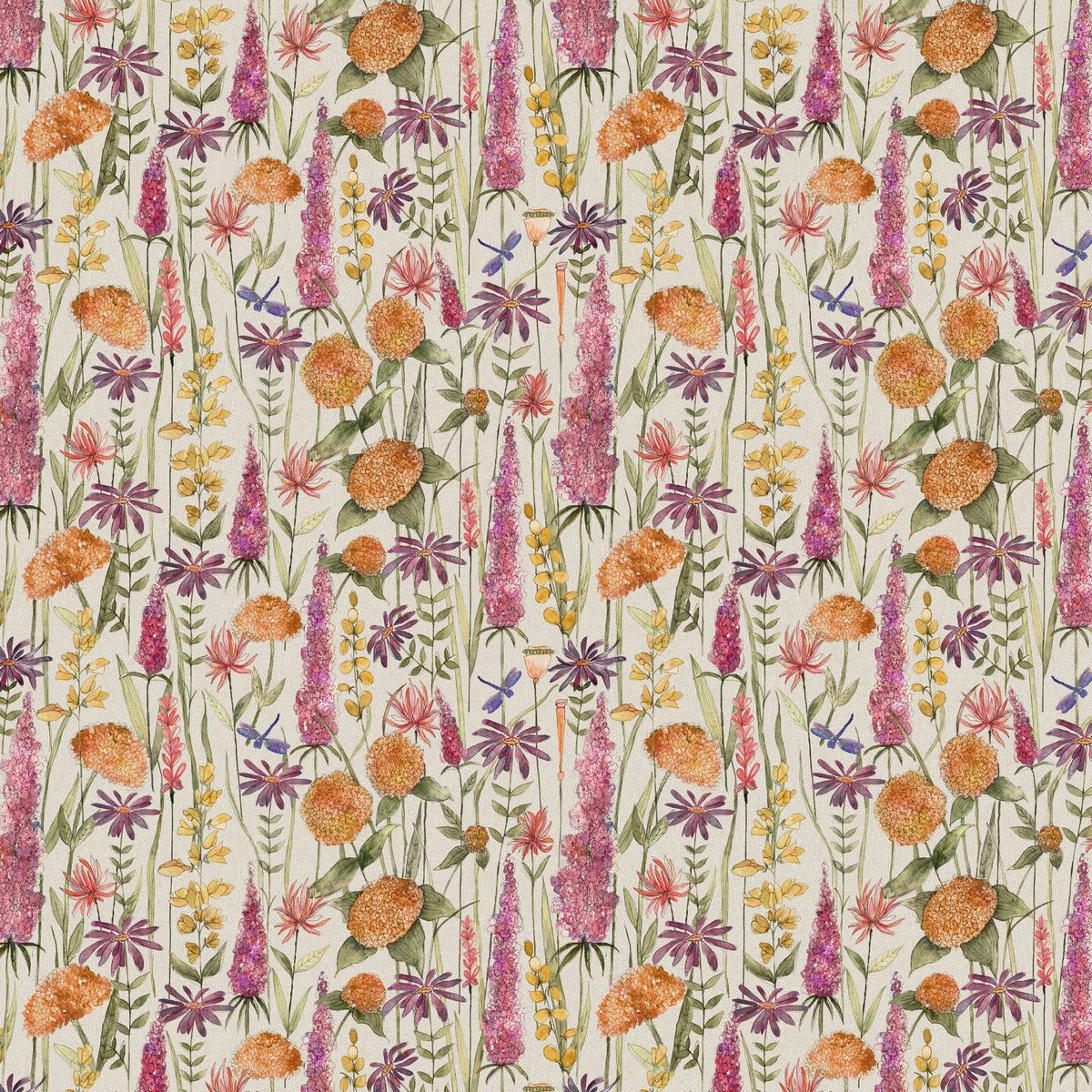 Florabunda Linen Russet Fabric by Voyage Maison