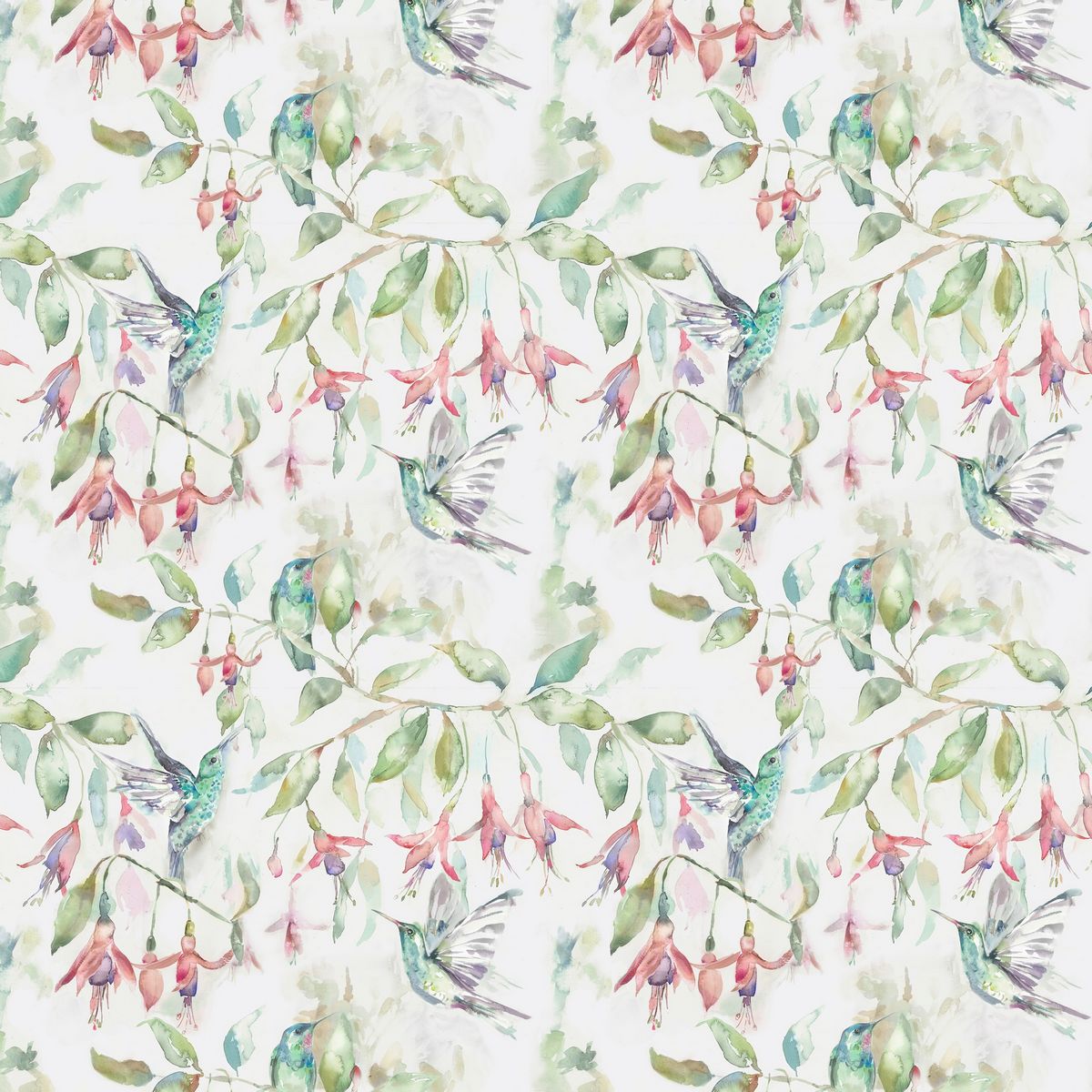 Fuchsia Flight Linen Fabric by Voyage Maison