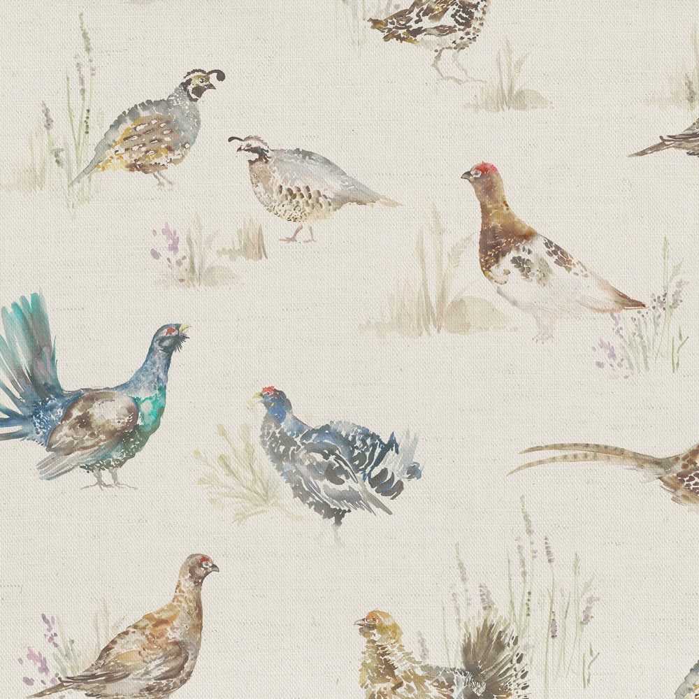 Gamebirds Linen Fabric by Voyage Maison