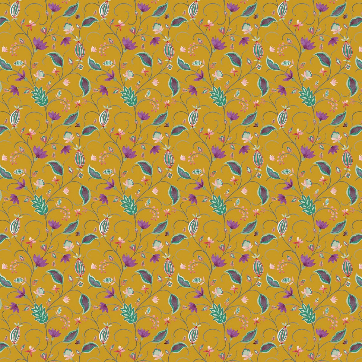 Glyen Mustard Fabric by Voyage Maison