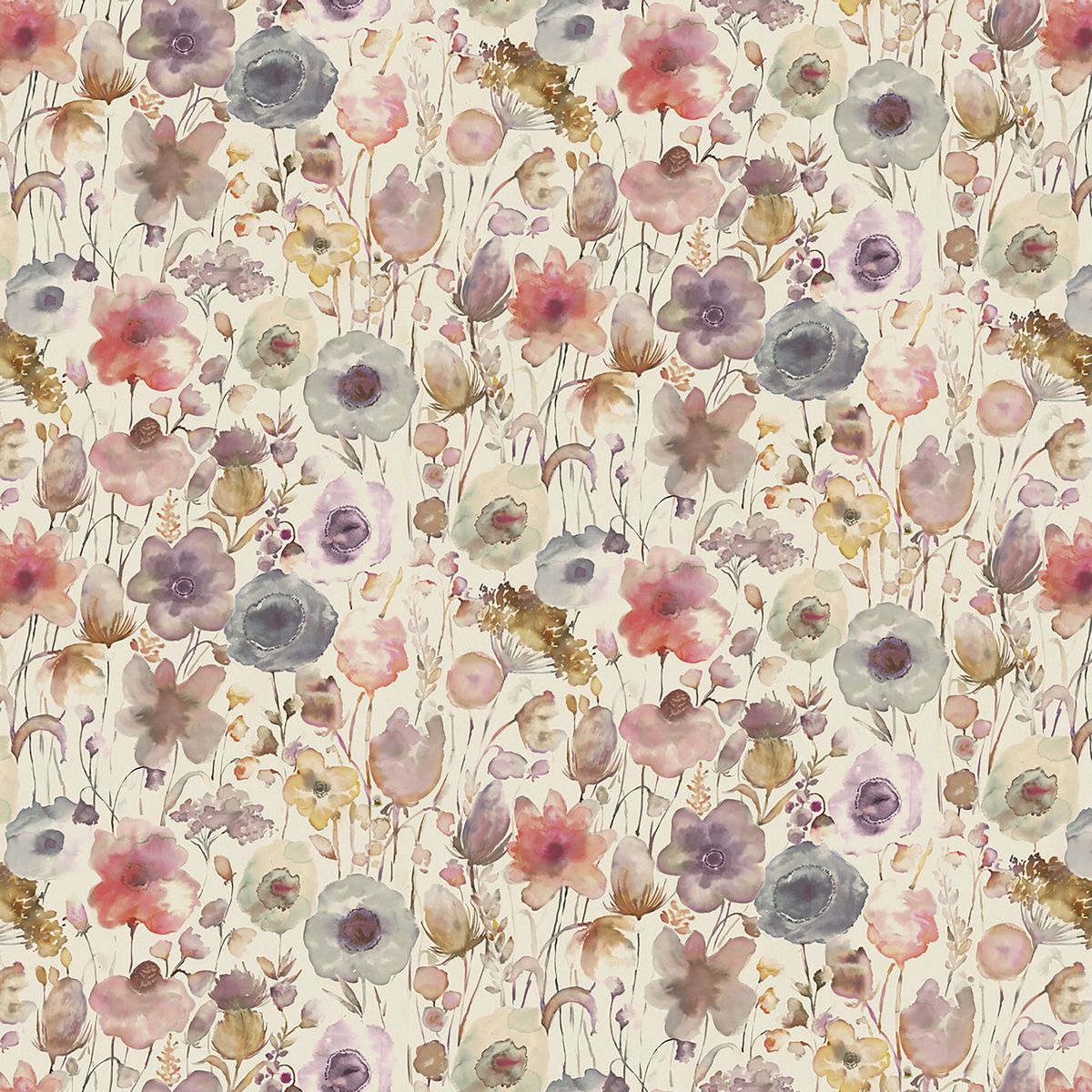 Gospiana Linen Boysenberry Fabric by Voyage Maison