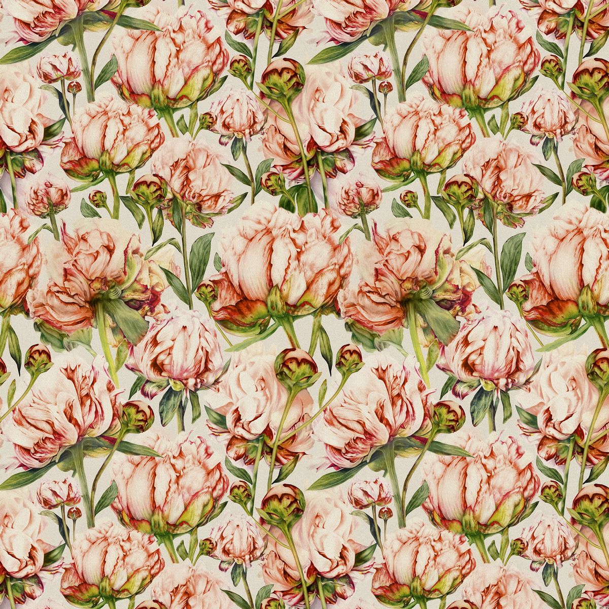 Heligan Coral Linen Fabric by Voyage Maison