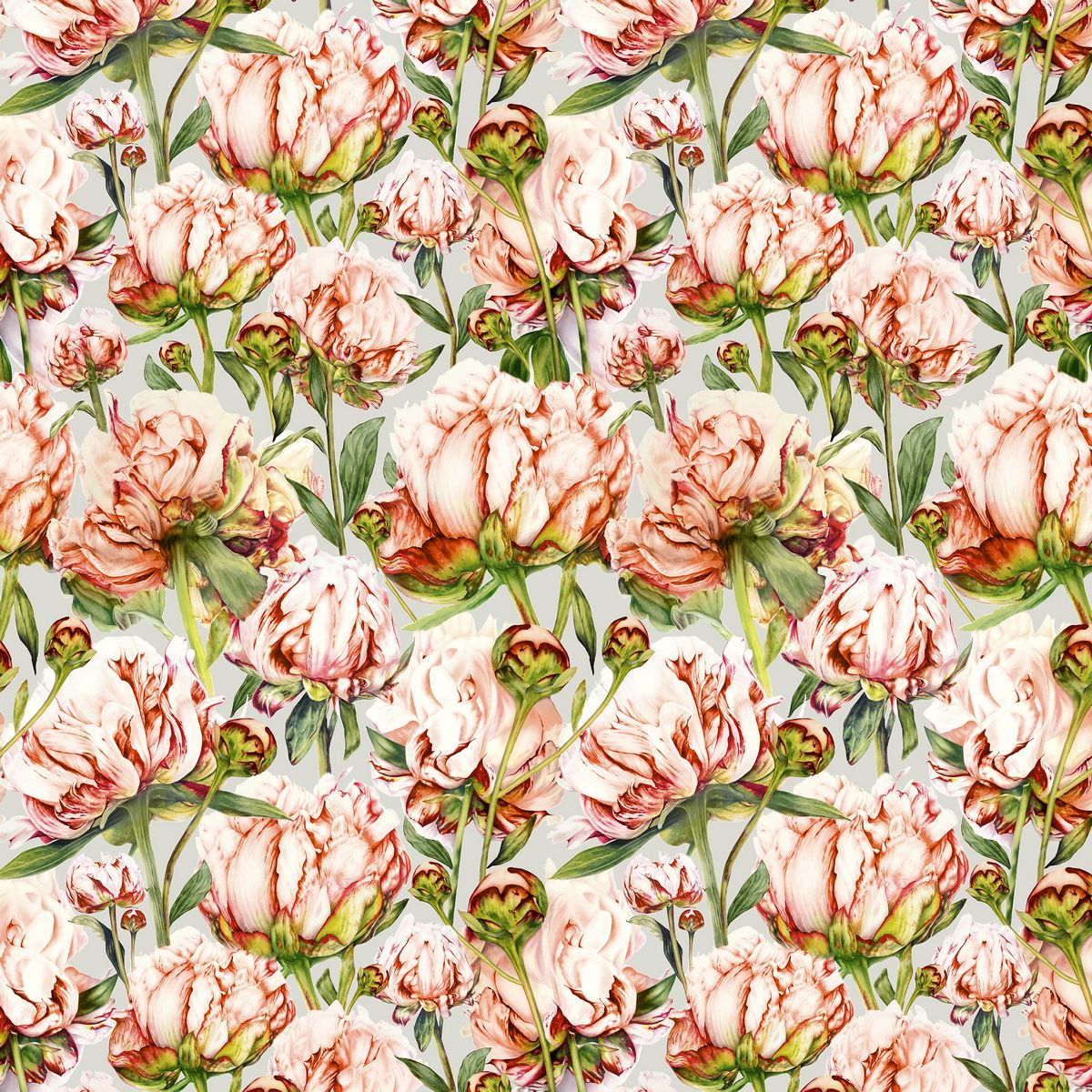 Heligan Coral Silver Fabric by Voyage Maison