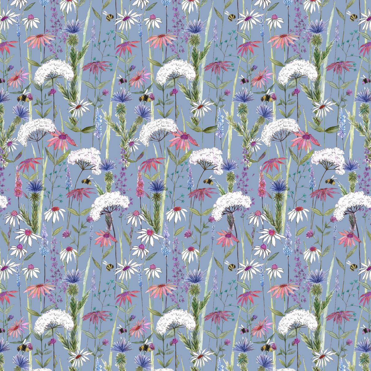 Hermione Bluebell Fabric by Voyage Maison