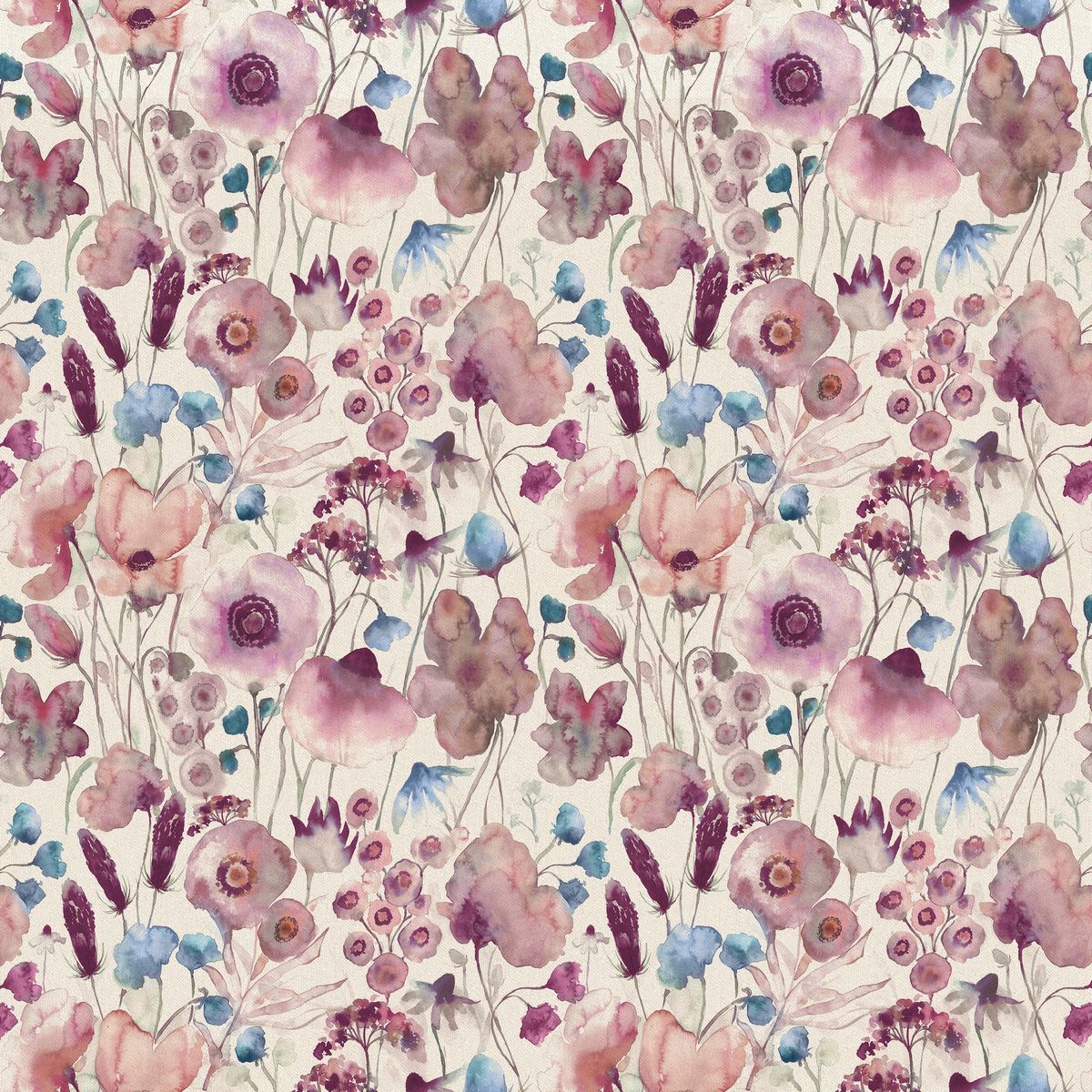 Hibbertia Linen Fuchsia Fabric by Voyage Maison