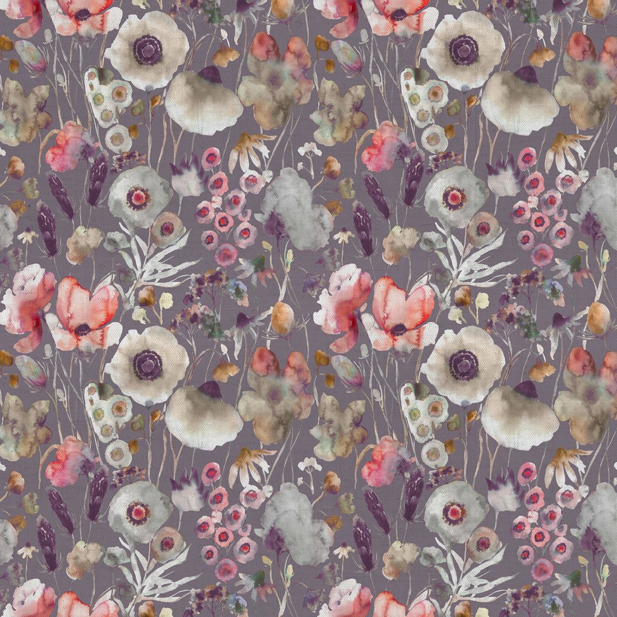 Hibbertia Boysenberry/Grape Fabric by Voyage Maison