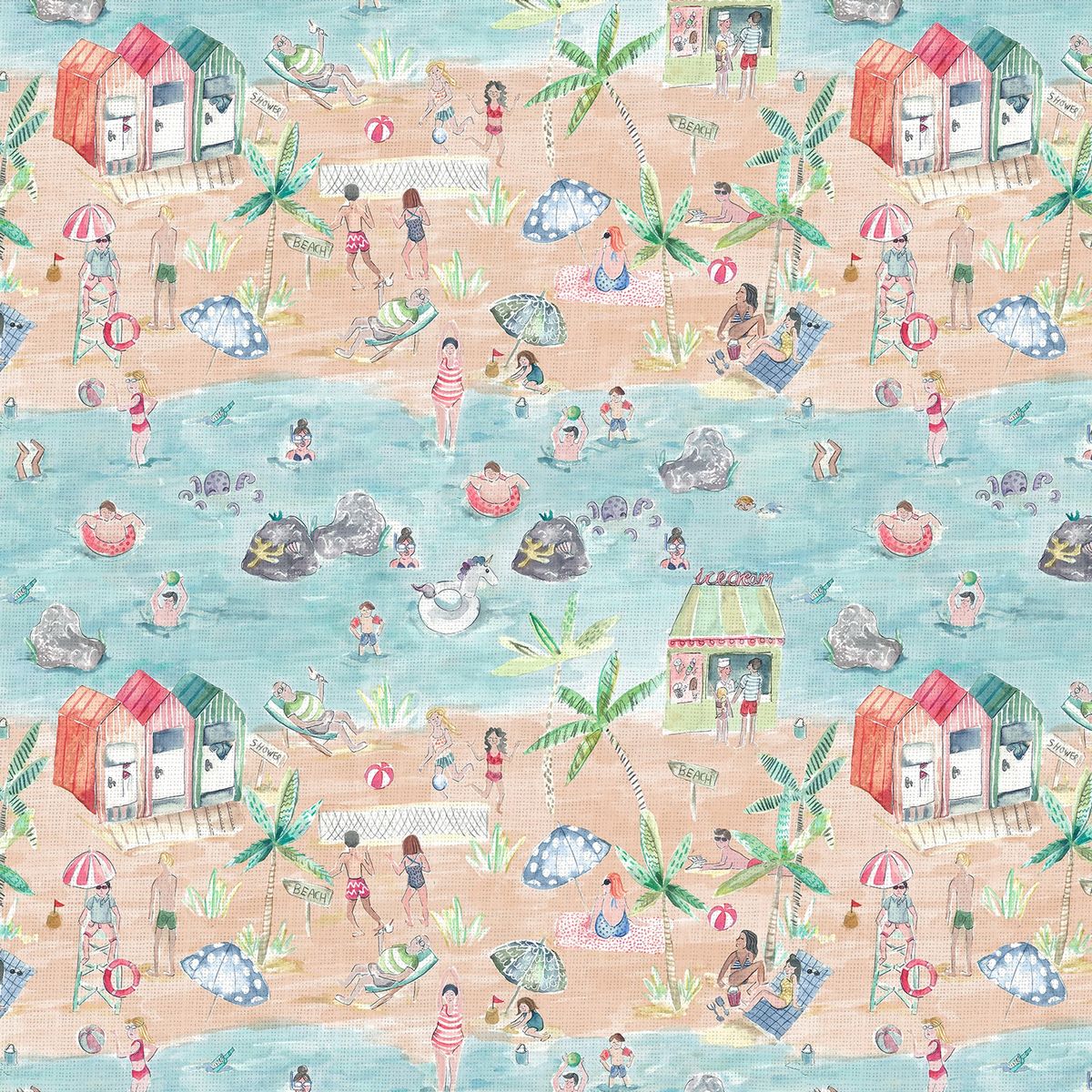 Lets Go To The Beach Sand Fabric by Voyage Maison