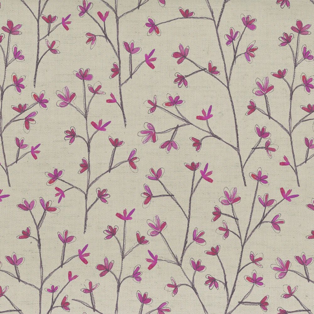 Ophelia Fuchsia Linen Fabric by Voyage Maison