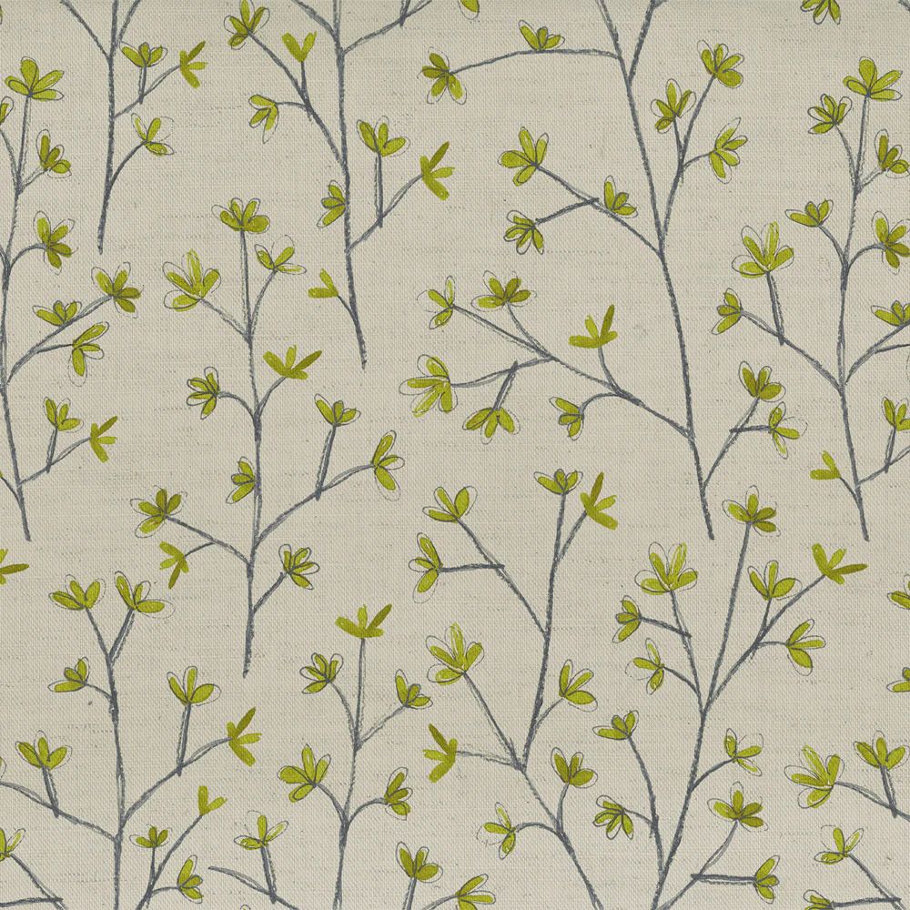 Ophelia Lime Linen Fabric by Voyage Maison
