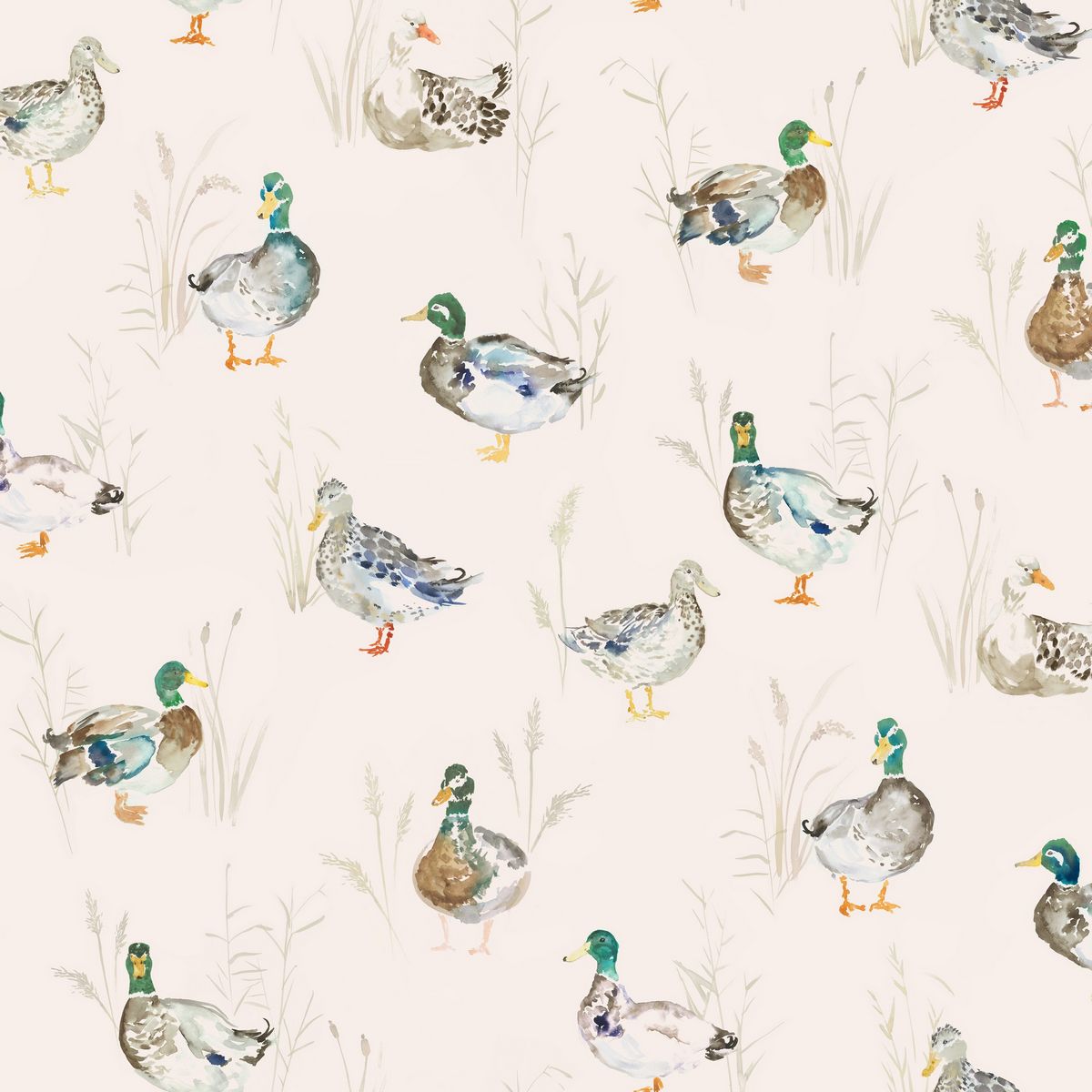 Paddling Ducks Mini Cream Fabric by Voyage Maison