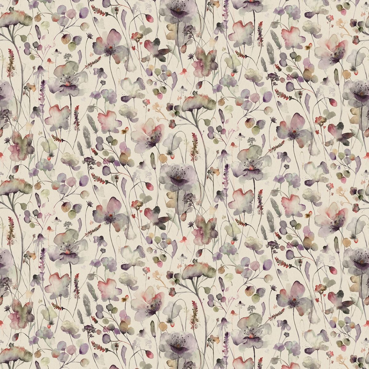 Pimelea Boysenberry Linen Fabric by Voyage Maison