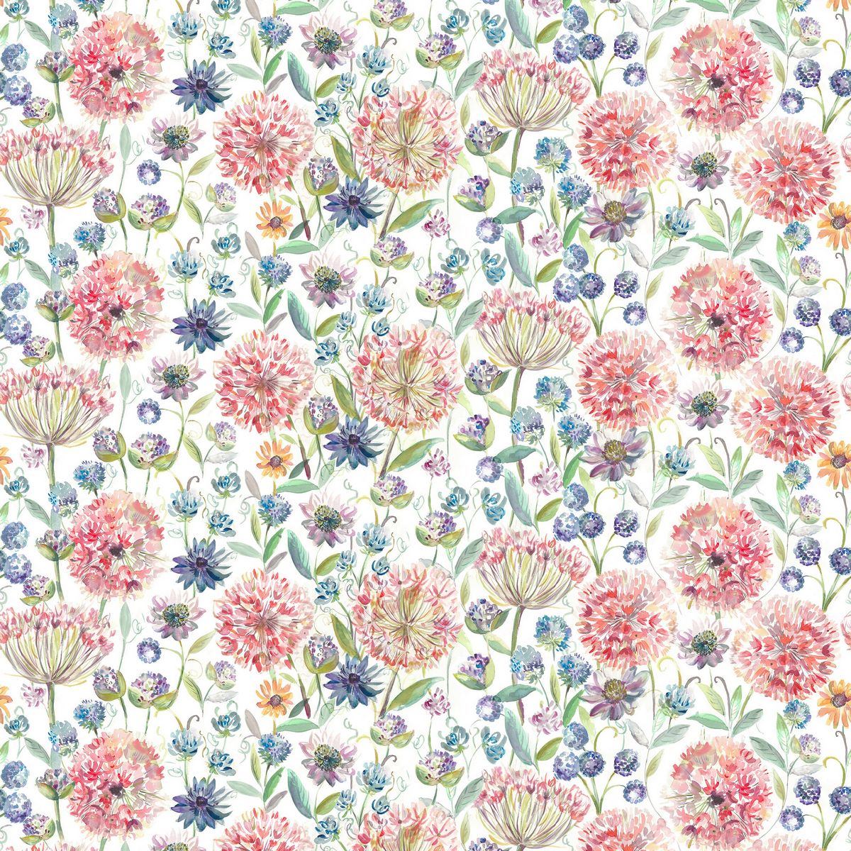 Pompom Floral Summer Cream Fabric by Voyage Maison