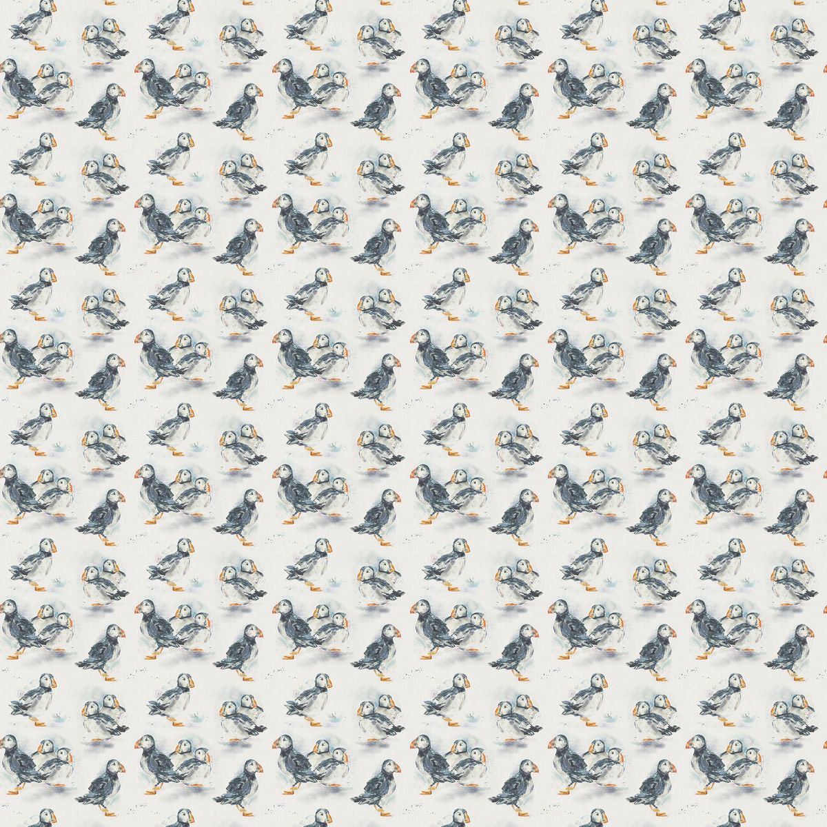 Puffins Linen Fabric by Voyage Maison